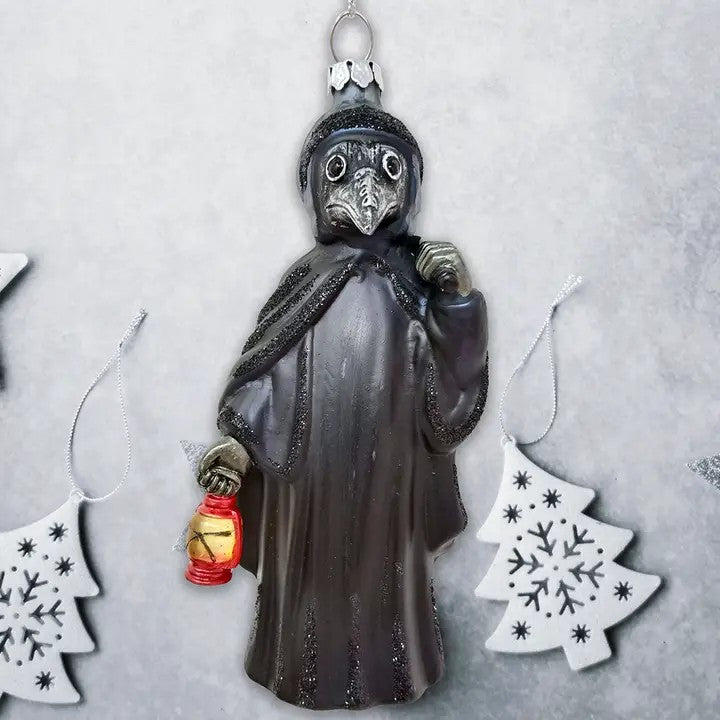 Plague Doctor Glass Ornament