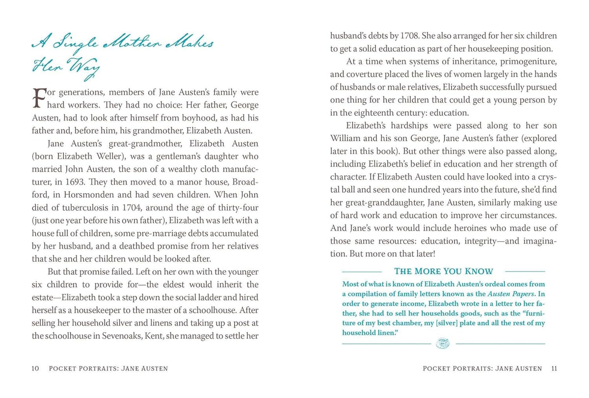 Pocket Portraits Jane Austen Book