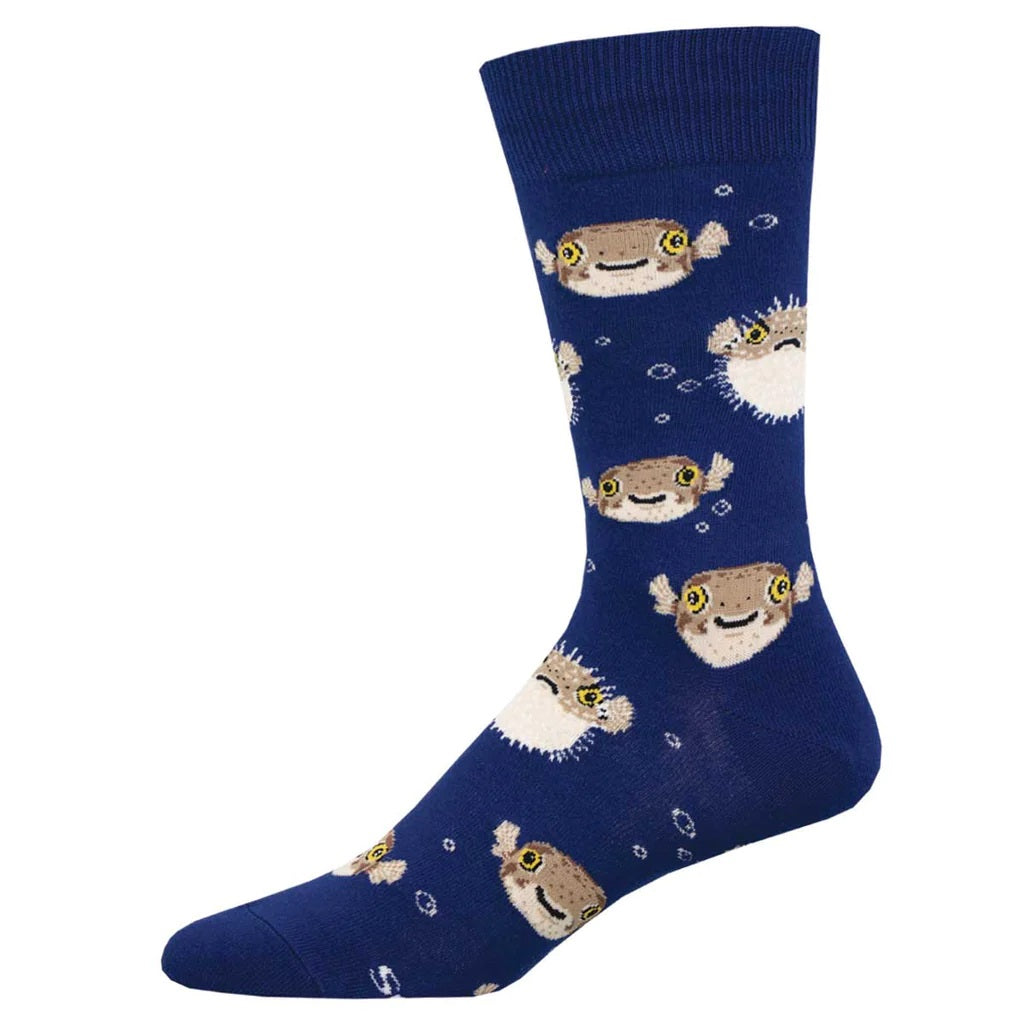 Pufferfish Men's Crew Socks Navy