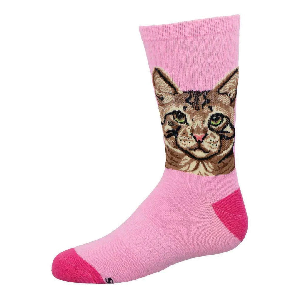 Purrfect Portrait Kid's Socks Pink (7-10 Years)