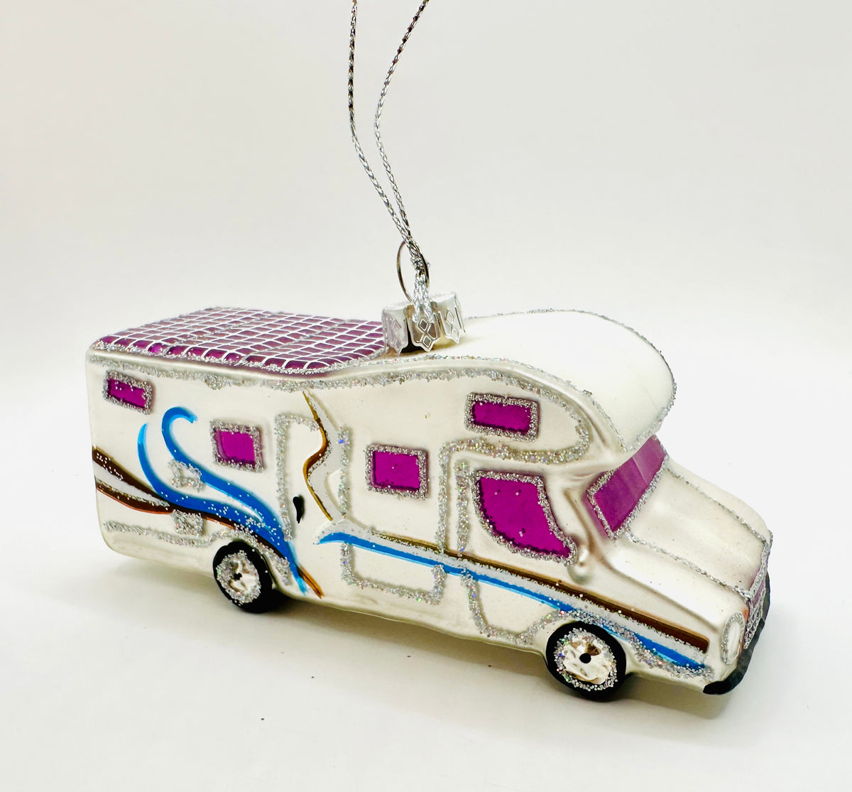 RV Camper Glass Ornament