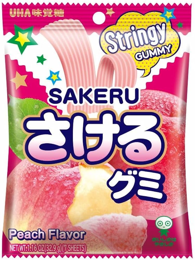 Sakeru Peach Stringy Gummy