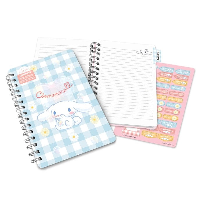 Cinnamoroll Sweet Daisies Spiral Notebook With Sticker Sheet