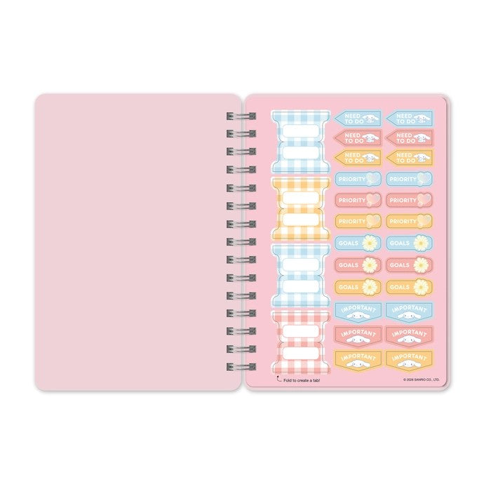 Cinnamoroll Sweet Daisies Spiral Notebook With Sticker Sheet