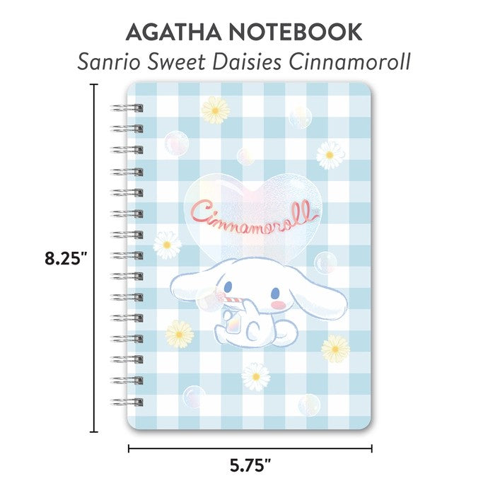 Cinnamoroll Sweet Daisies Spiral Notebook With Sticker Sheet