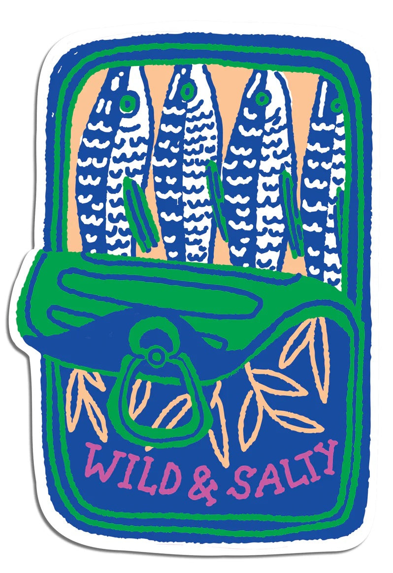 Sardines Wild & Salty Die Cut Sticker