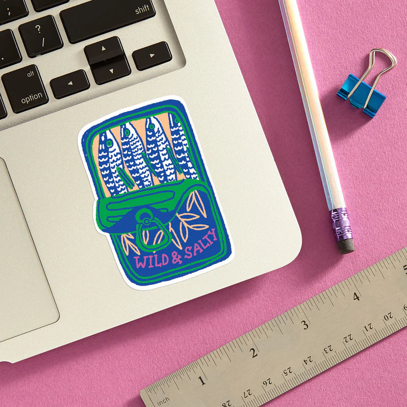 Sardines Wild & Salty Die Cut Sticker