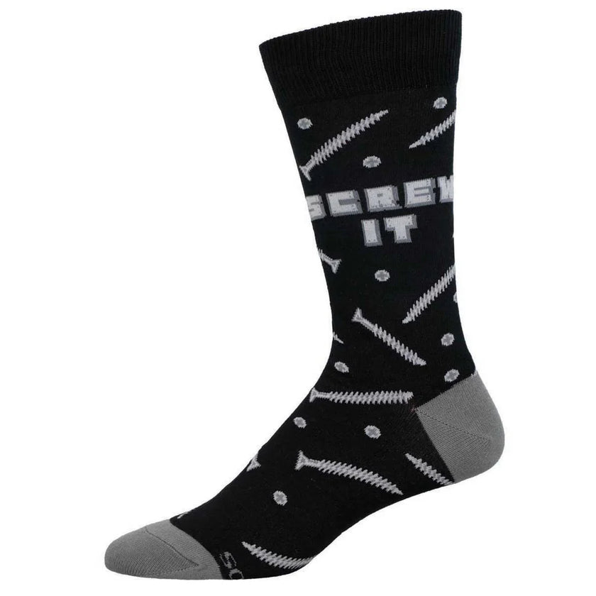 Screw It Men's Crew Socks Black