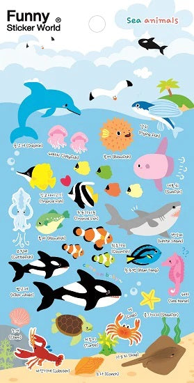 Sea Animals Soft Puffy Stickers Funny Sticker World