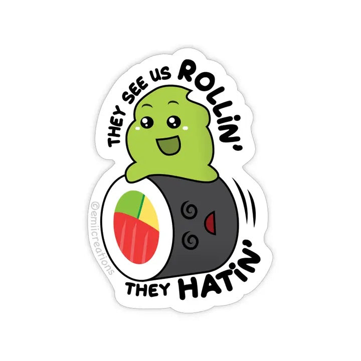 See Us Rollin' Sushi Sticker