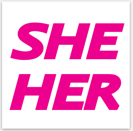She Her Prounouns Vinyl Sticker