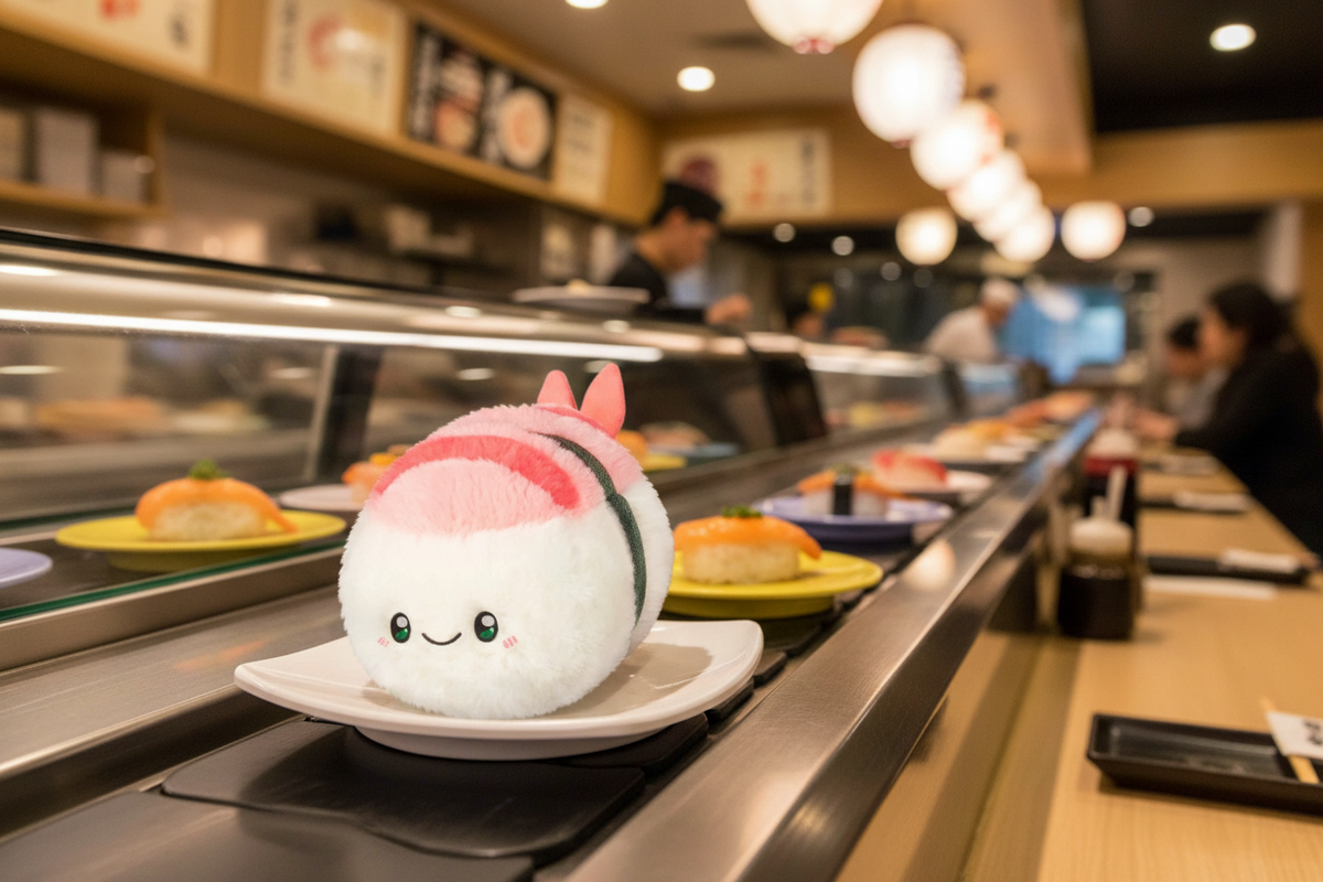 Shrimp Sushi Plush Snugglemi Snackers 7"