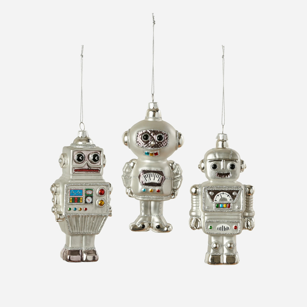Silver Robot Assorted Ornament