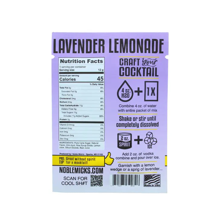 Single Serve Lavender Lemonade Mix