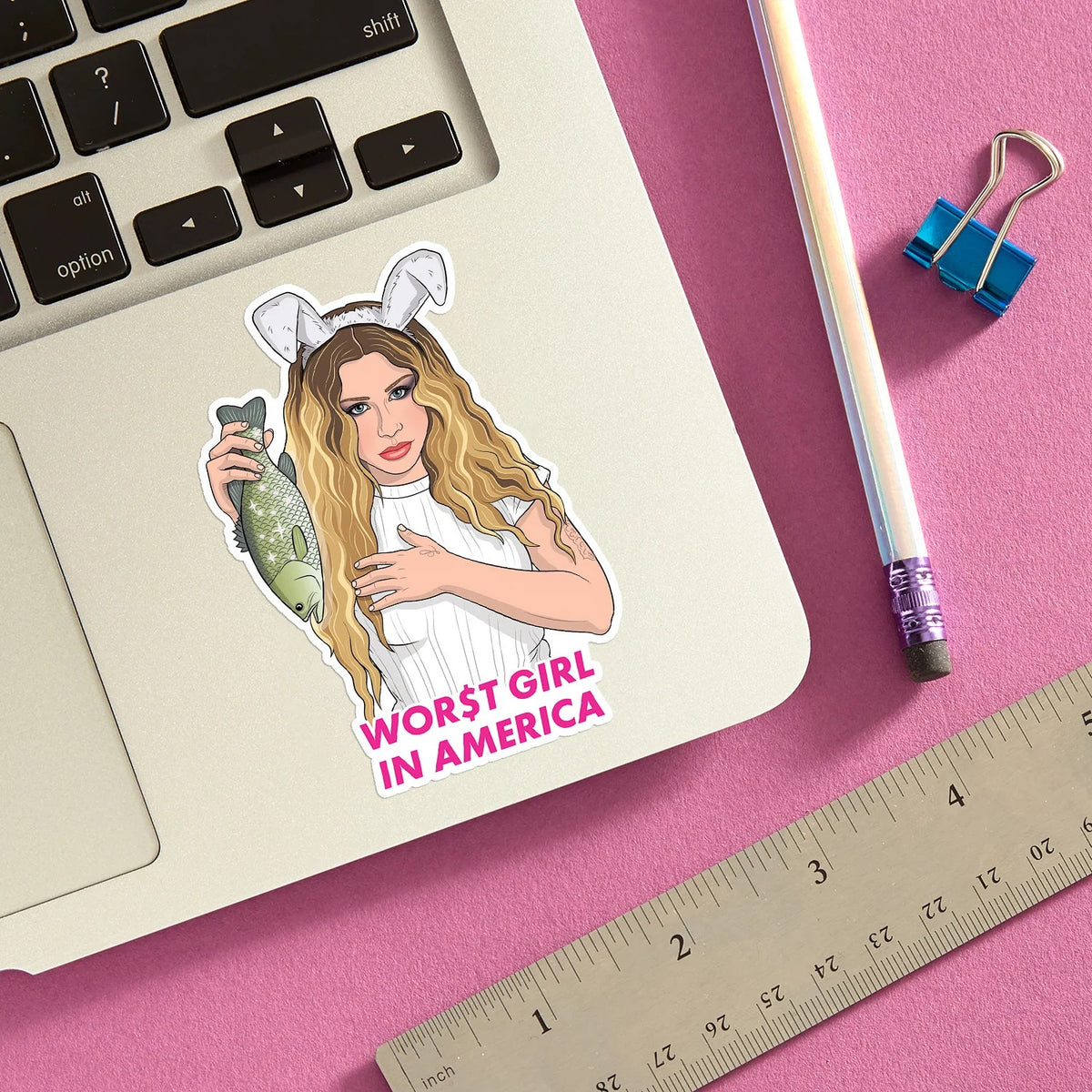 Slayyyter Worst Girl In America Die Cut Sticker