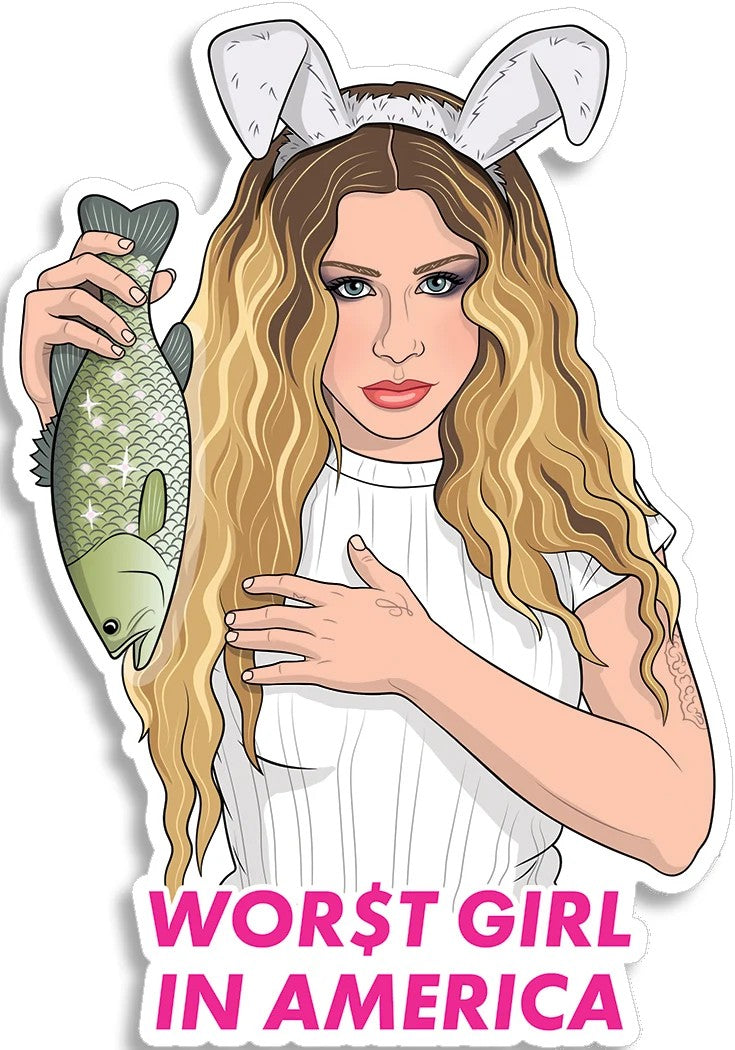 Slayyyter Worst Girl In America Die Cut Sticker