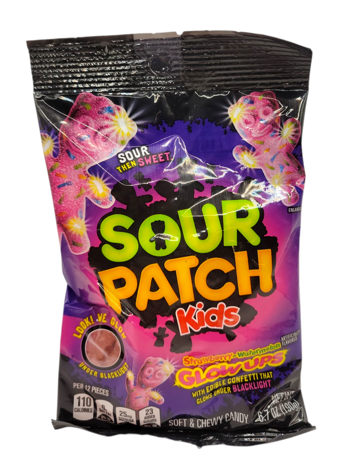Sour Patch Kids Strawberry Watermelon Glow Ups Bag 6.7 oz