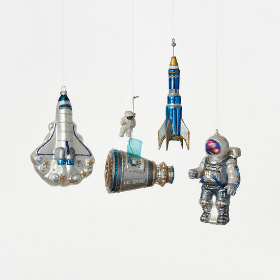 Space Glass Ornaments Assorted