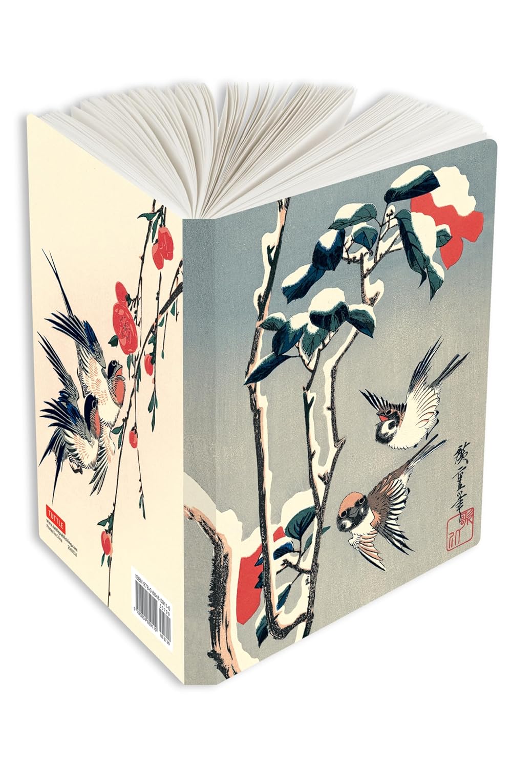 Sparrows And Camellia In Snow Journal