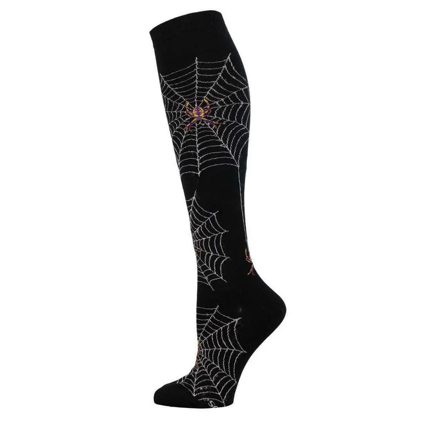 Spider Webs Women's Knee High Socks Black