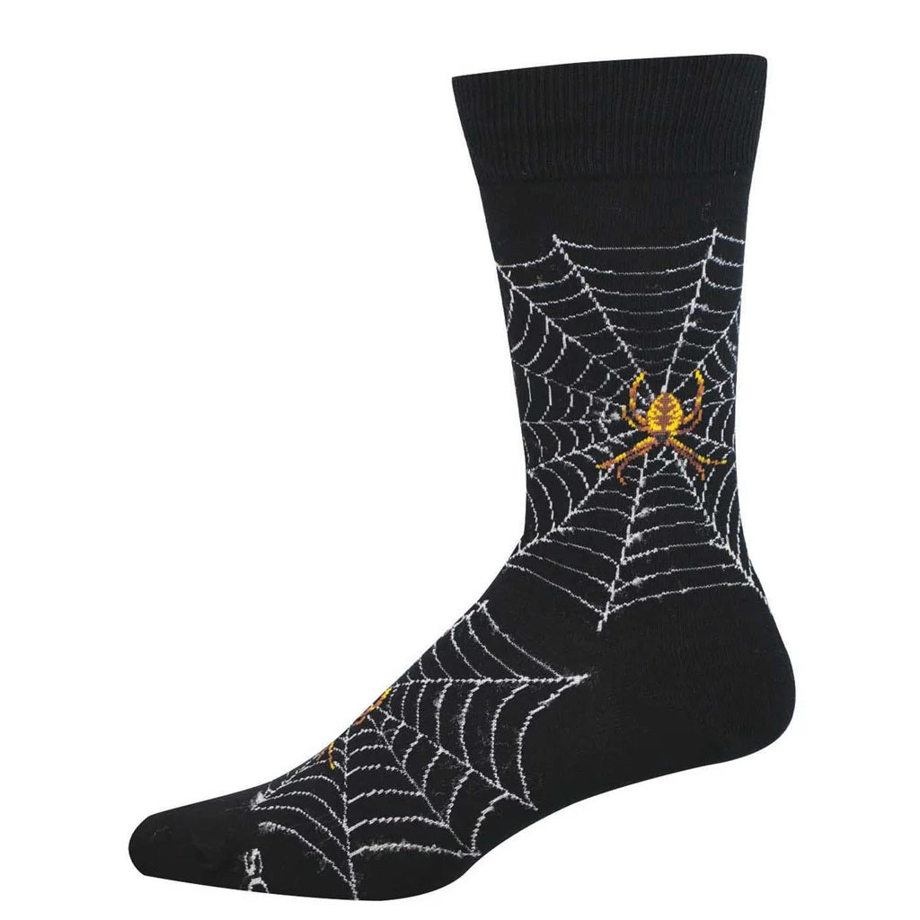 Spider Webs Men's Crew Socks Black