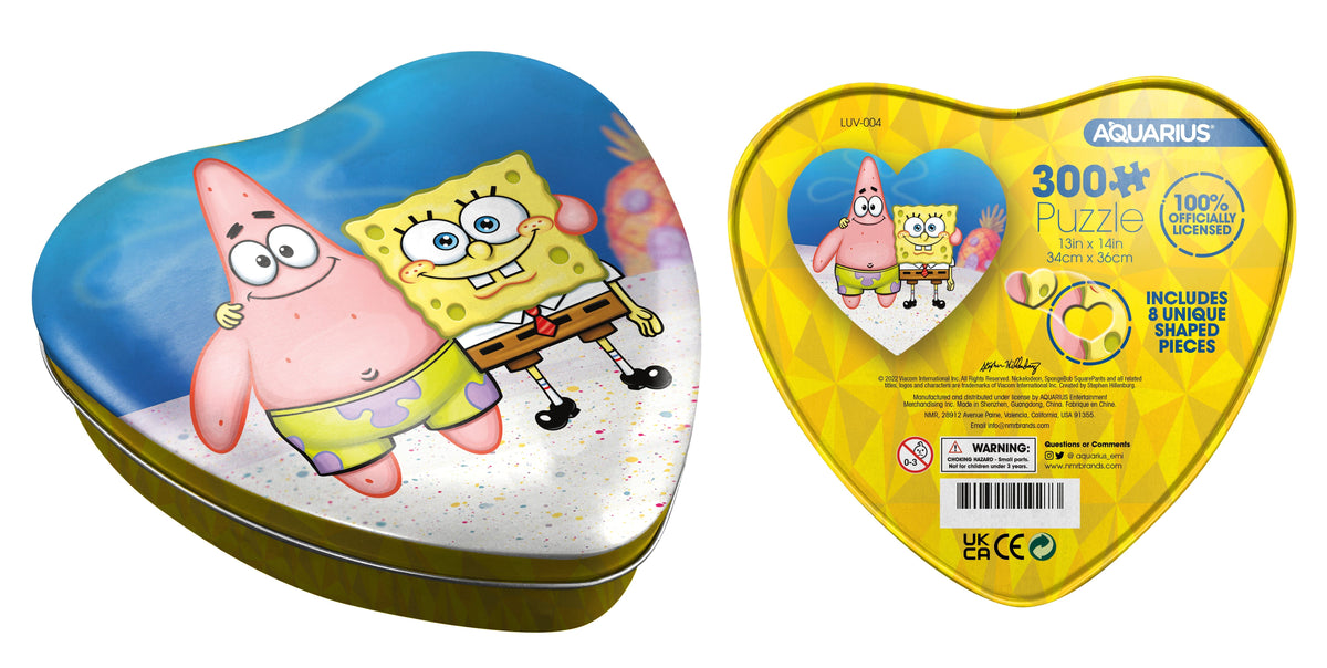 SpongeBob SquarePants And Patrick Puzzle In Heart Shaped Tin 300 pc