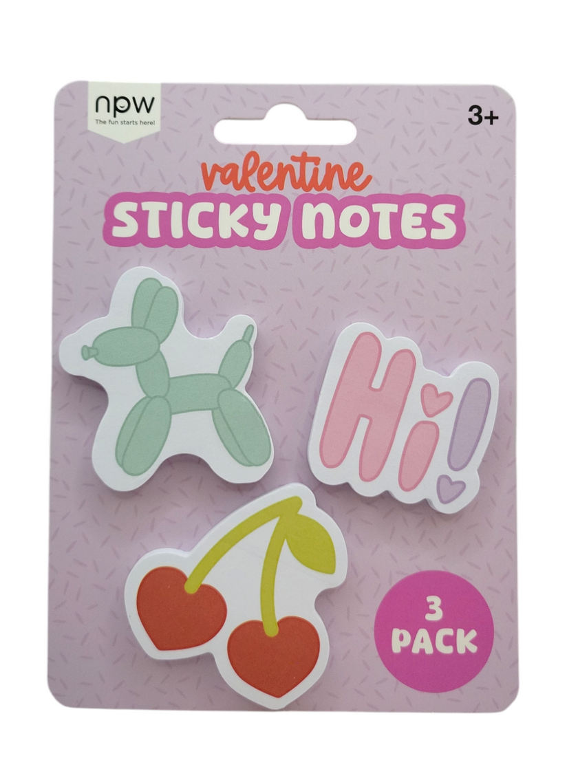 Spring Valentine Sticky Notes 3 pk