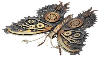 Steampunk Butterfly Metal Model