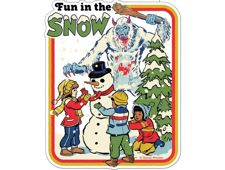 Steven Rhodes Fun In The Snow Die Cut Sticker