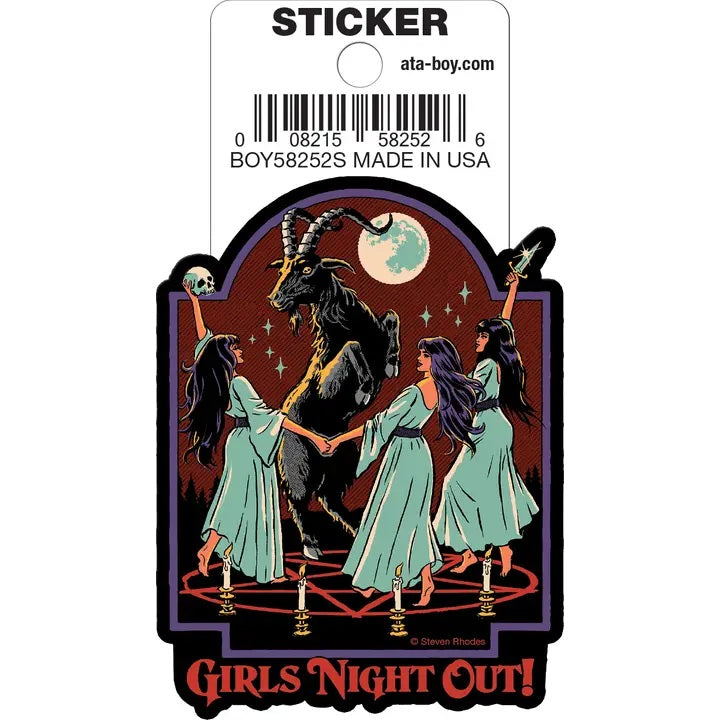 Steven Rhodes Girl's Night Out Die Cut Sticker