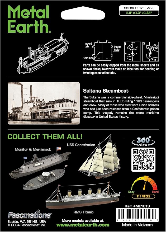 Sultana Steamboat Metal Model