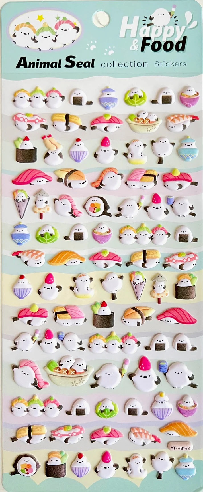 Sushi Puffy Stickers Happy & Food