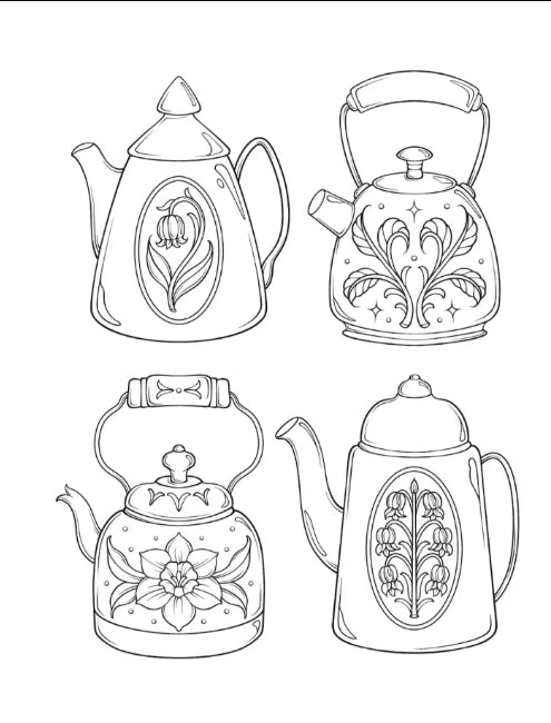 Art Of Tea Coloring Book