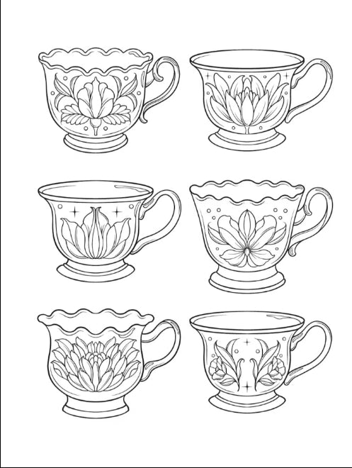 Art Of Tea Coloring Book