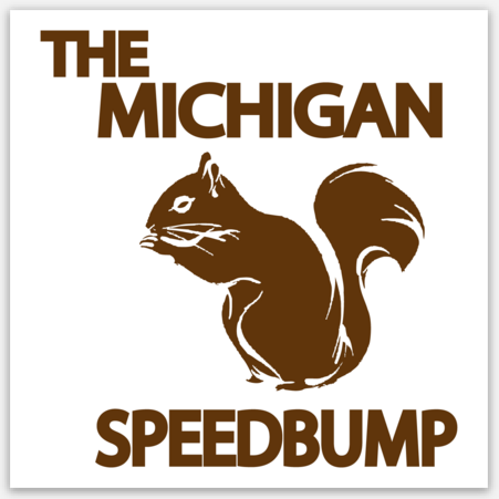 Michigan Speedbump Squirrel Vinyl Sticker