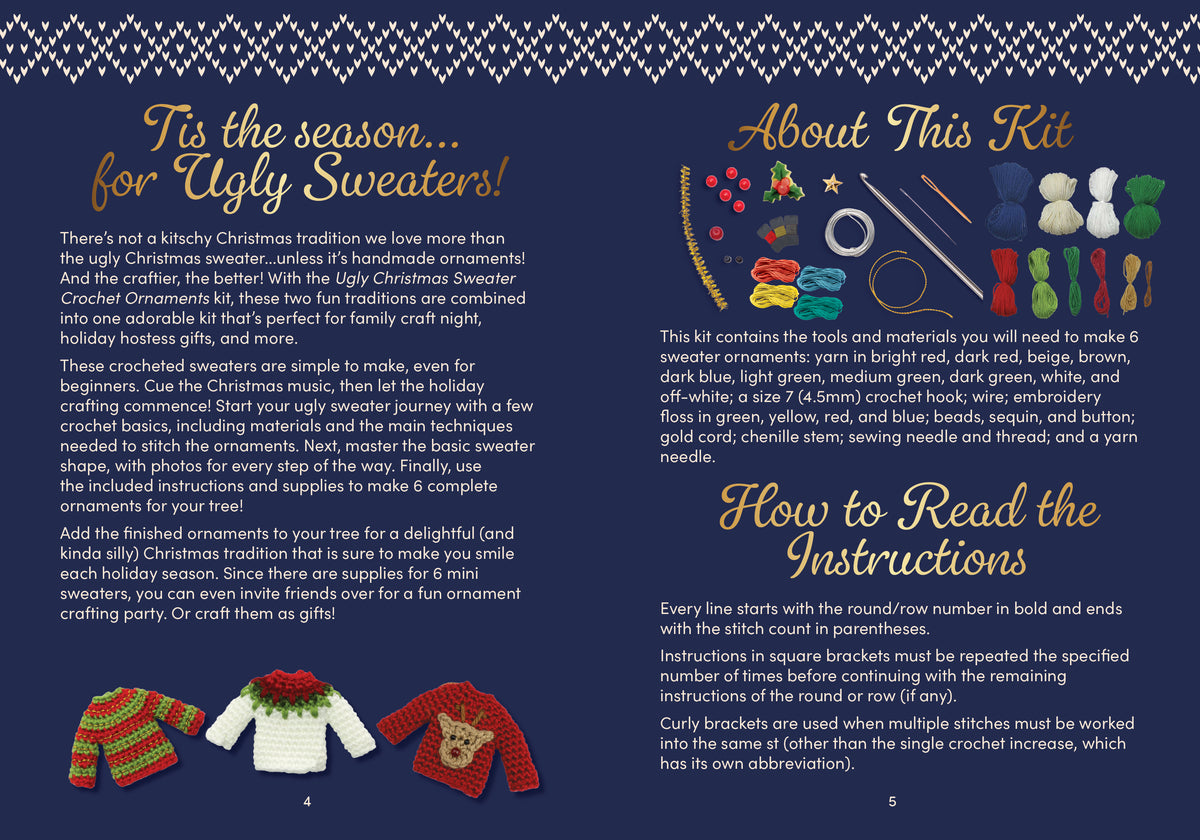 Ugly Christmas Sweater DIY Crochet Ornaments