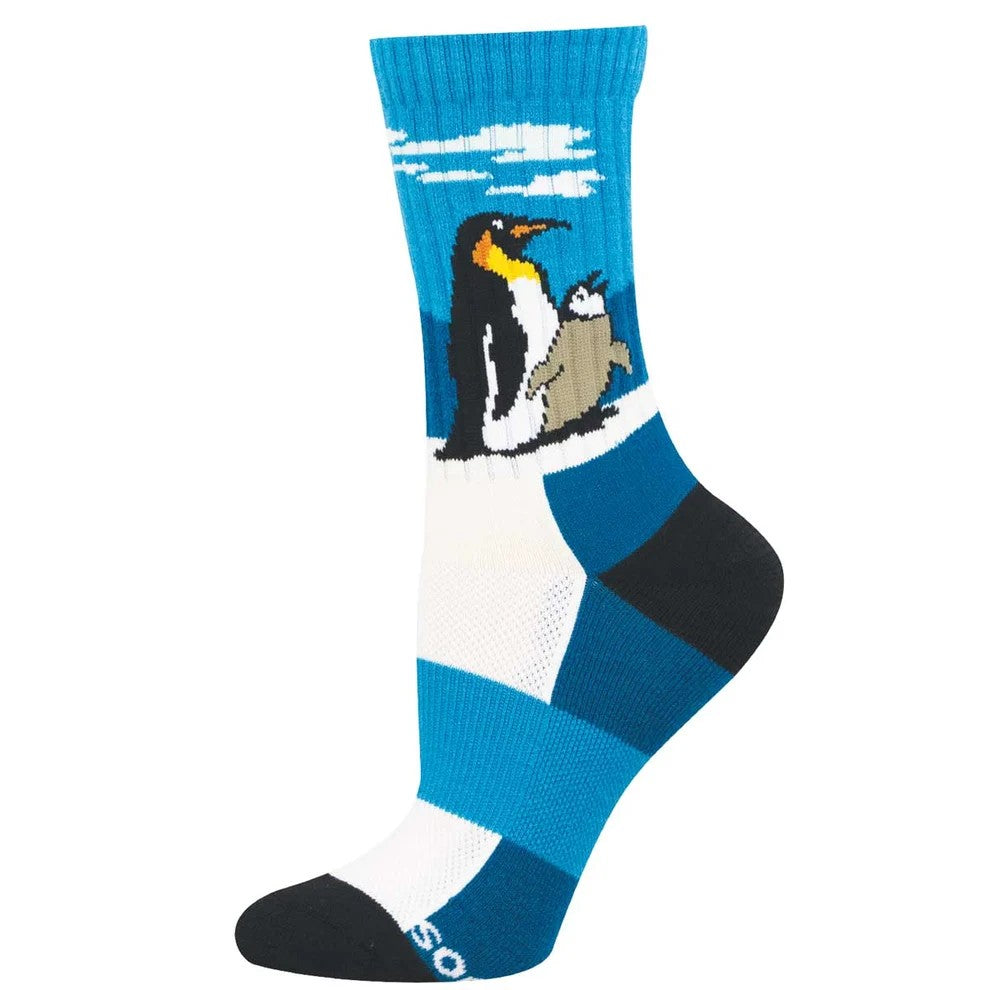 Waddle It Be Women's Wool Crew Socks Blue