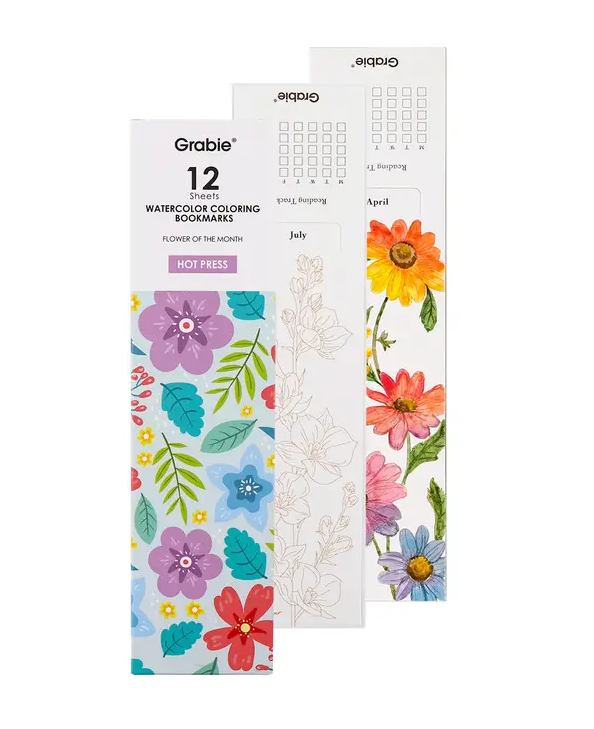 Water Coloring Bookmarks Flowers Set of 12