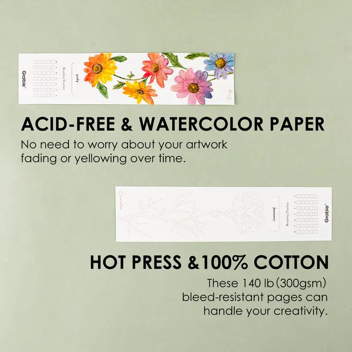 Water Coloring Bookmarks Flowers Set of 12
