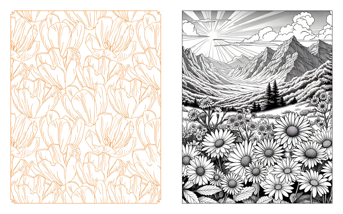 Wildflowers In Bloom Coloring Book