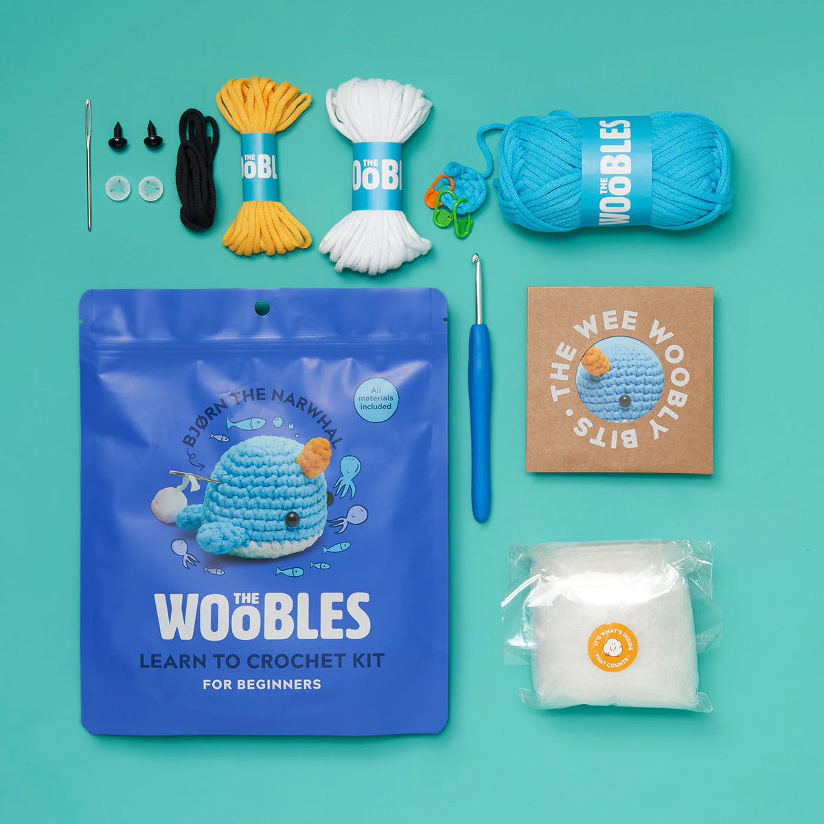 Woobles Bjorn The Narwhal Beginner Crochet Kit