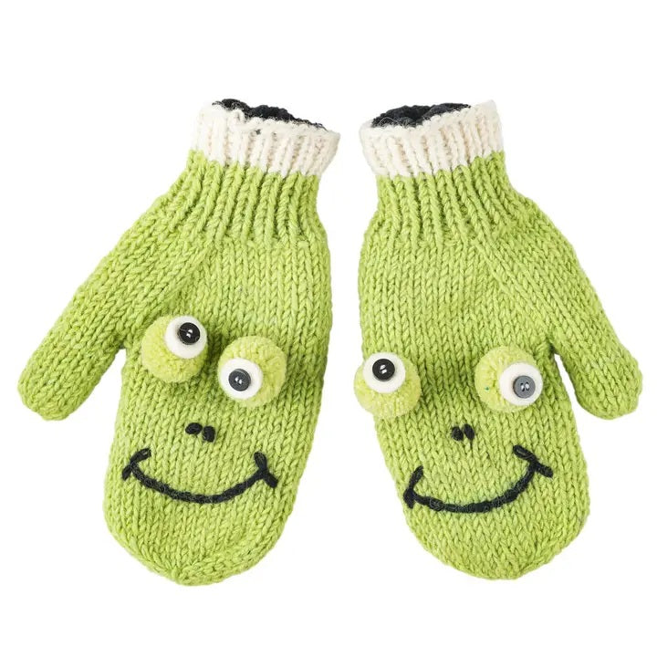 Wool Frog Mittens Green