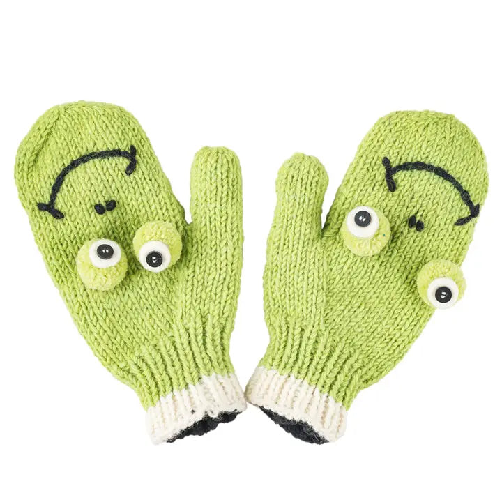 Wool Frog Mittens Green