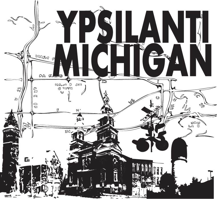 Ypsilanti Michigan Map Vinyl Sticker