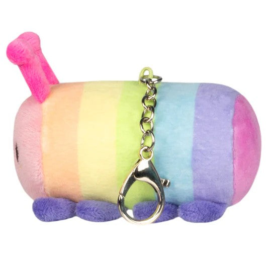 Micro Rainbow Caterpillar Plush Keychain 5"