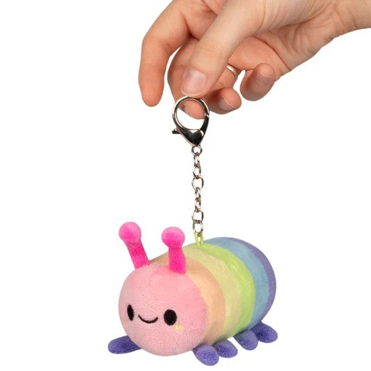 Micro Rainbow Caterpillar Plush Keychain 5"