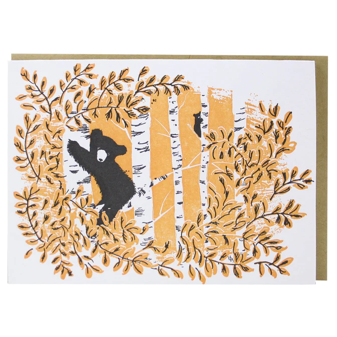 Card Bear Climbing Trees