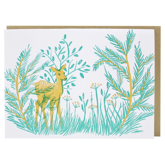 Card Deer In Forest