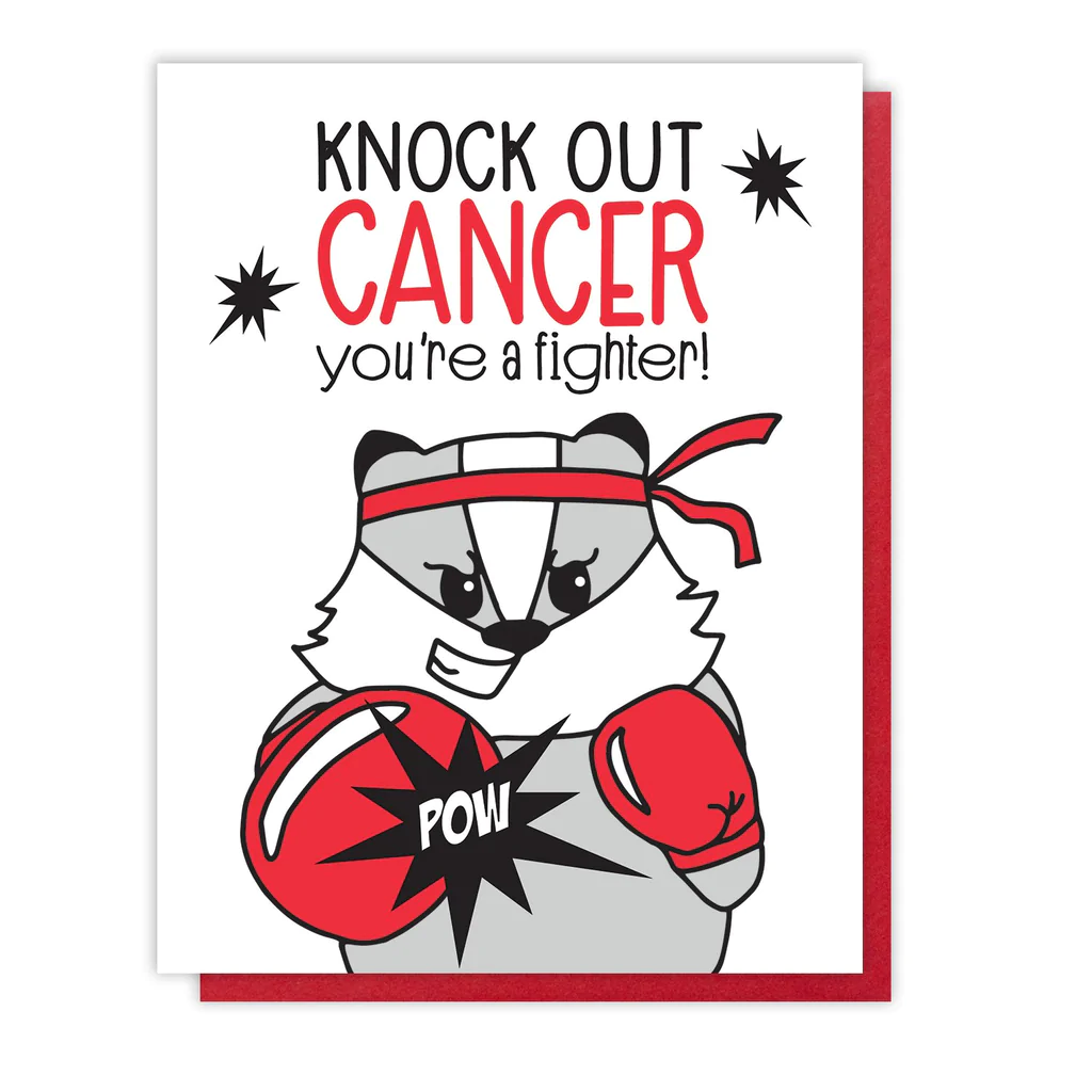 Card Knock Out Cancer Badger