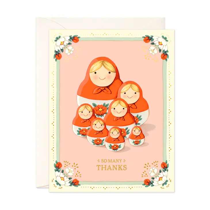 Card Nesting Dolls Thanks